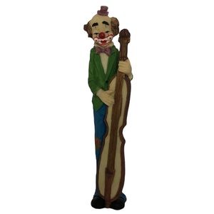 Resin Clown playing Bass Fiddle 6” Figurine